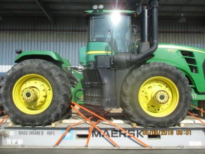 Huge John Deere Tractor Strapped Down